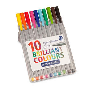 Assorted Staedtler Triplus Fineliner Pack of 10 - 1